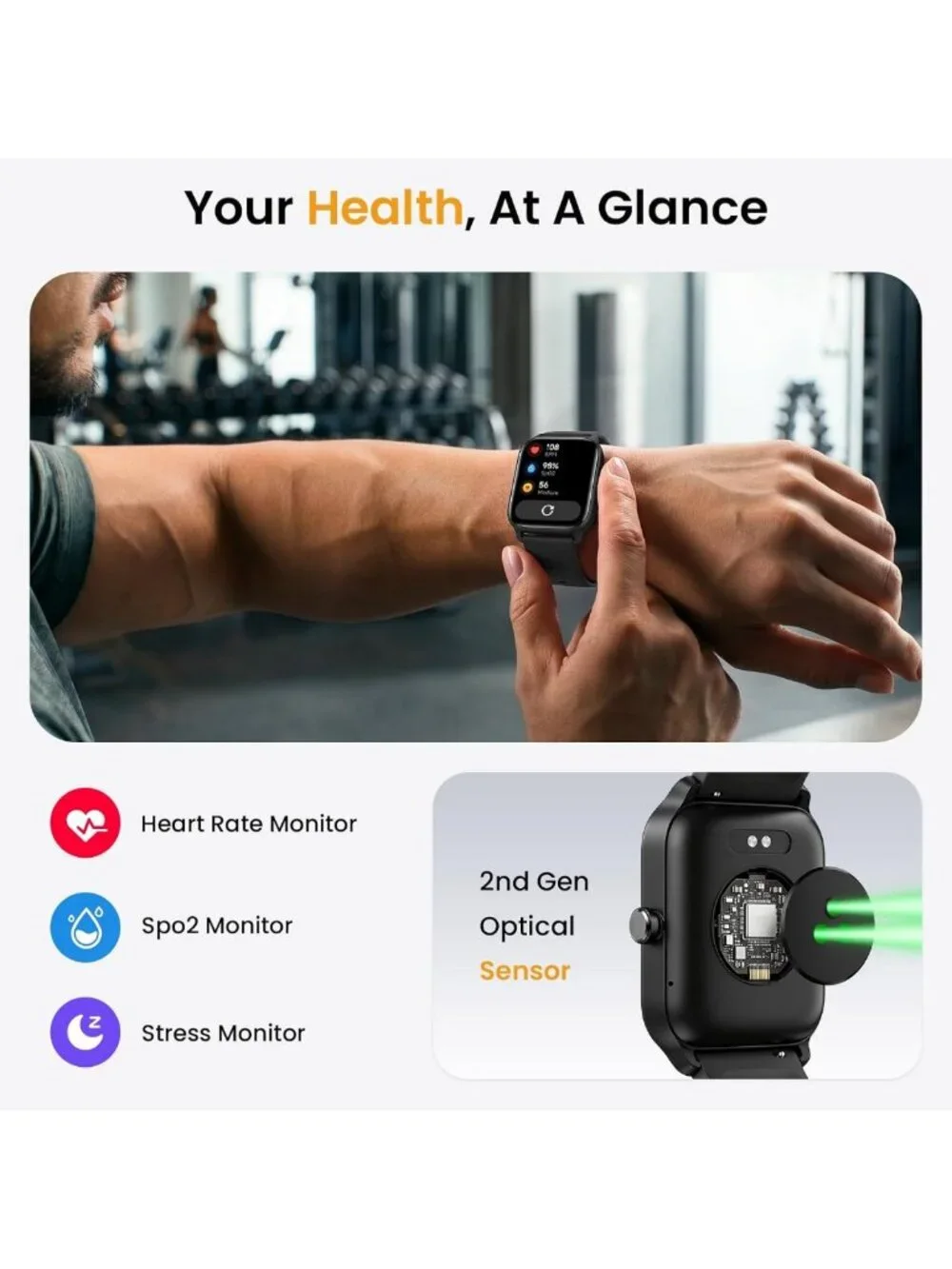 Smart Fitness Watch for Men, 1.8